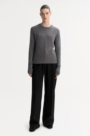 Soft Goat - Classic crewneck - Kashmirtröja dam - XL - Grey