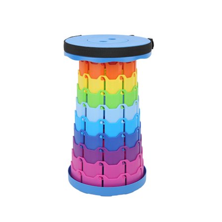 Bærbar Teleskopisk Skammel Udtrækkelig Letvægts Sammenklappelig Stol Camping Have Fiskeri Vandreture Rejse BBQ Regnbue Blå