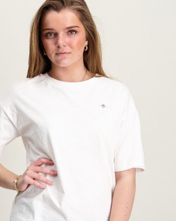 GANT Shield SS Slub T-Shirt Weiß T-Shirts Mädchen - Kids Brand Store