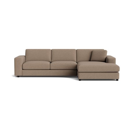 Oasis Chaiselongue-Sofa, rechts in Loop Dunkelbeige, modernes Design mit Nozag-Federung für hohen Sitzkomfort, 79cm Höhe, schickes Ecksofa
