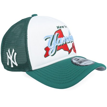 New Era - MLB Grøn trucker Kasket - New York Yankees State Flower White/Green A-Frame Trucker @ Hatstore