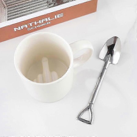 25-26 Luova Design Valkoinen Keskisormi Muki Uutuustyylinen Kahvin Sekoitus Maitokuppi Hauska Keraaminen Muki 300 ml Riittävä Tilavuus Vesikuppi