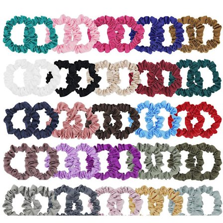 Elastiske hårelastikker 25 stk. Scrunchy hårbånd til piger, kvinder, hårtilbehør (25 farver)