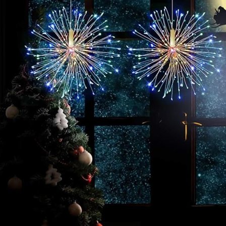 Jouluvalot, LED-valosarja, 8 tilaa himmennettävät valot, vedenpitävät koristeelliset tähtivalot jouluun (120-monivärinen, 4 pakkausta)