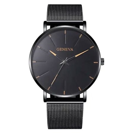 Stilfuldt ur med metal mesh-armbånd - Flere farver Sort