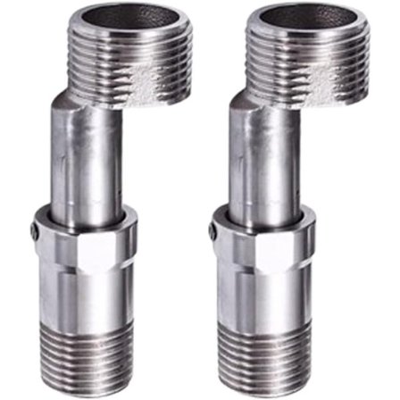 Tvådelad vinkelblandare, 360-graders justerbar pip, vinkelblandaradapter, praktisk vinkelblandare, längdjusterbar offset duschblandare (silver)