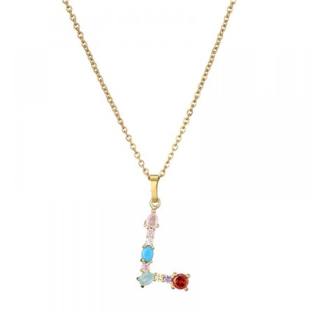 Halsband för kvinnor - Halsband med engelsk bokstav L-hänge