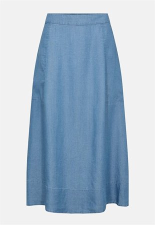 Soyaconcept - Denimnederdel i lyocell med lommer i mellemblå denim til damer i størrelse XXL (46) - Cellbes