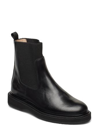 Booties - Flat - With Elastic Shoes Chelsea Boots Svart ANGULUS