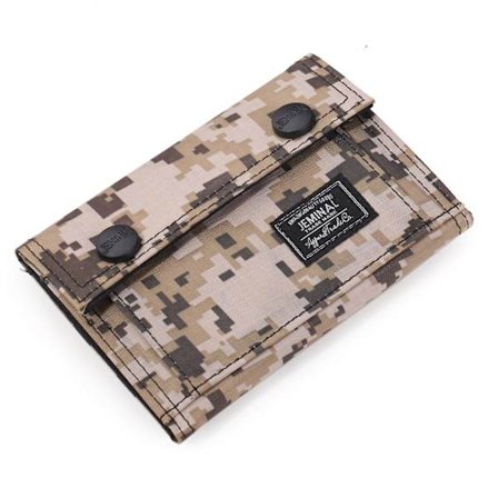 Casual Camouflage Bi-fold Purse Card Holder Snap Buttons Canvas Short Wallet