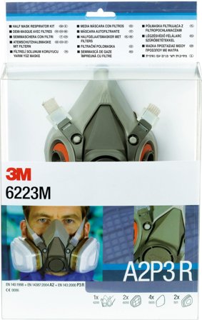 3M 6223M Halvmaske medium, Ånderettsvern