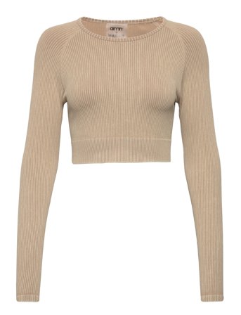 aim ́n | Sand Washed Ribbed Seamless Crop Long Sleeve | S