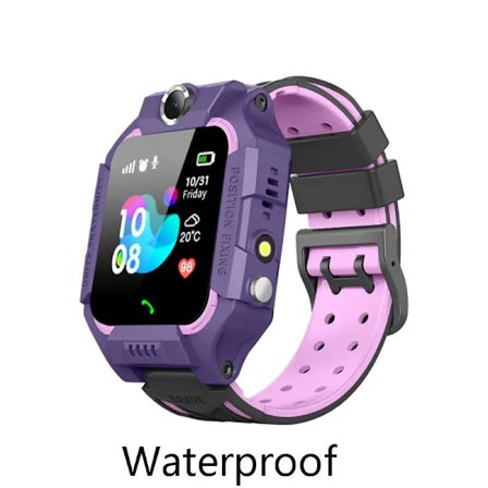 Smartklocka för barn Nytt SIM-kort Barn Smartwatch SOS LBS Samtal Telefon Kamera Röstchatt Foto Vattentät Pojkar Flickor Present Q19 Rosa Vattentät