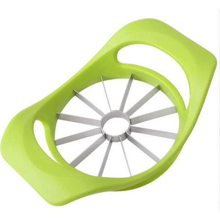 Æblefrugtdeler, skærer, separator, kernefjerner, rustfrit stål, pære, frugt, ergonomisk håndtag (12 skiver)-FX-