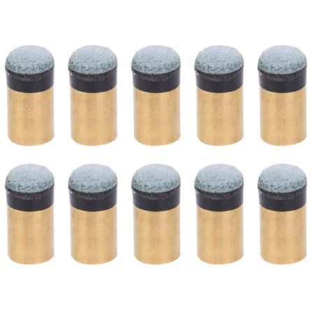 10st Biljard Snooker Pool Cue Pole Spets Ersättningsdelar Skruvad Koppar PU Läder (10MM)