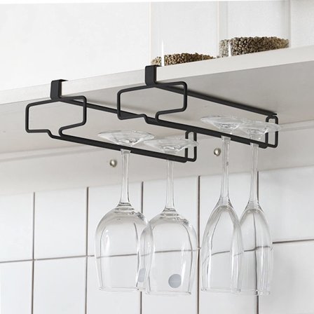 2 stk. Vinglasophæng til skab Vinstativ Ingen boring, Brun