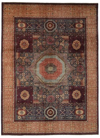Hand Knotted Mamluk Rug 275X371 Wool Black/Brown Large