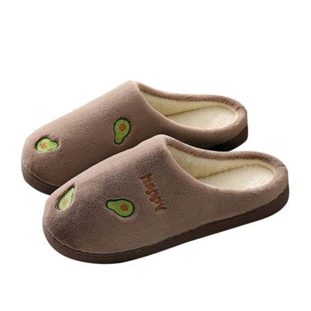 Unisex Flat Fuzzy Tofflor Slip On House Skor