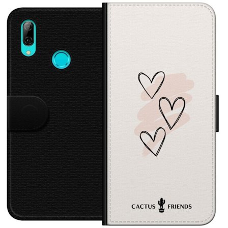 Kompatibelt Plånboksfodral till Huawei Huawei P smart 2019 Cactus and Friends - Soft Romance Sketch