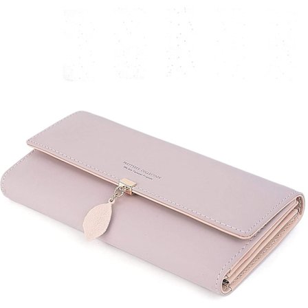 Pu Lille Frisk Blad Vedhæng Tri-fold Dame Clutch, Polyurethan (pu) Kunstlæder, Lille Tegnebog, Kortholder, Organiser, Til Piger