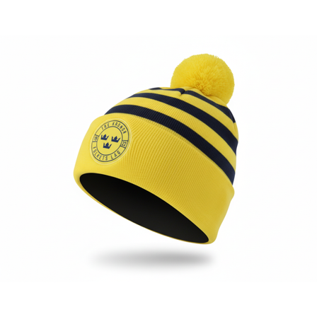 CCM - Gul pom Beanie - Flag Team Sweden Round Front Patch Yellow Pom @ Hatstore
