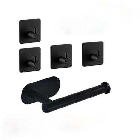 (Kuten kuvassa) WC-paperiteline, koukku tahmeille pyyhkeille, itseliimautuva ruostumaton teräs, seinään asennettava, ei vaadi porausta