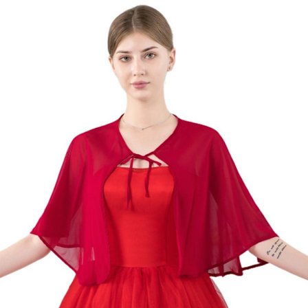 Spets Sjal Bröllop Cape VIN RÖTT