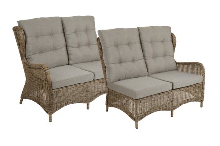 Brafab Rosita Loungesoffa 2-sits, vänster + höger Natur, Utemöbler