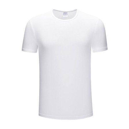 Hvit T-skjorte med rund hals for menn Plain Color Topper 5XL