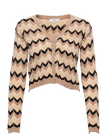 Marfil Stickad Tröja Cardigan Beige Mango