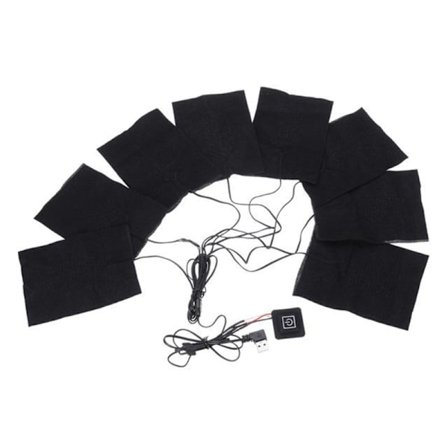 Tøjvarmer Opvarmet Vest Tøj Opvarmet Pude Flere Dele Sort Tøj Elektrisk Klud til Vintertøj Varmer