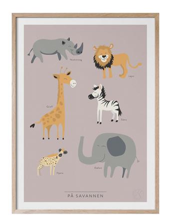På Savannen Home Kids Decor Posters & Frames Posters Animal Posters Multi/mönstrad Kunskapstavlan