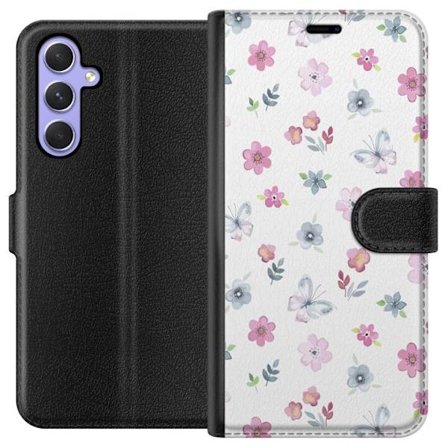 Plånboksfodral till Samsung Galaxy A54 med Blommor och fjärillar