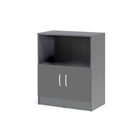 Office cabinet FLEXUS with 1 open shelf, 925x760x415 mm, grey