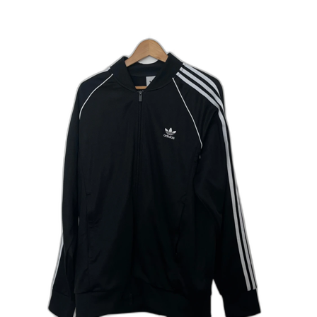 Svart Adidas track jacket med vita ränder