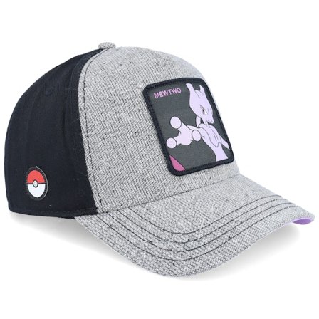 Capslab - Pokemon Mewtwo Black/Grey A-Frame Trucker Trucker Grey Cap - @ Hatstore