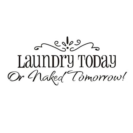 Tvätt idag bokstav avtagbar självhäftande väggdekal klistermärke rumsdekor