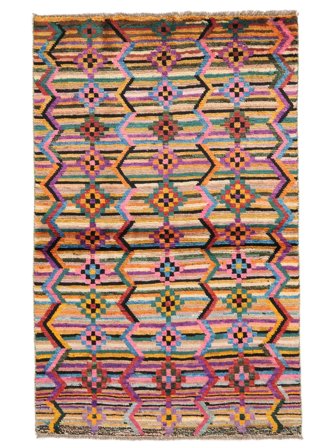 Moroccan Berber - Afghanistan Teppe 94X149 Brun/Oransje Ull, Afghanistan