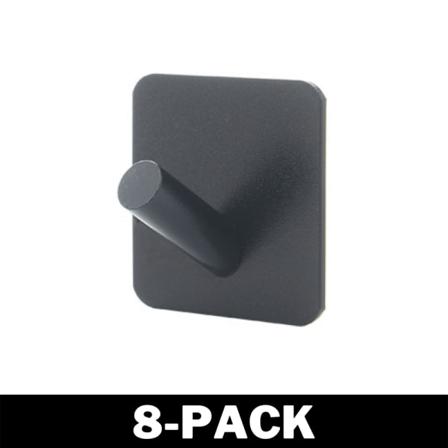 Stilren Handdukskrok - Fästs Enkelt - Svart 8-pack