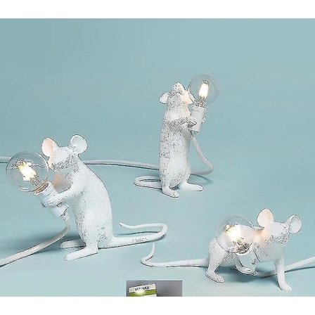 Mus Bordlampa Råtta Bordlampa Djur Råtta Mus Bordlampa Vit För Heminredning