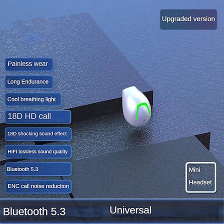 Mini osynliga headset Bluetooth 5.3 In-ear-hörlurar Tws trådlösa hörlurar Enc brusreducering Hifi-hörlurar med mikrofon(Vit-singel)