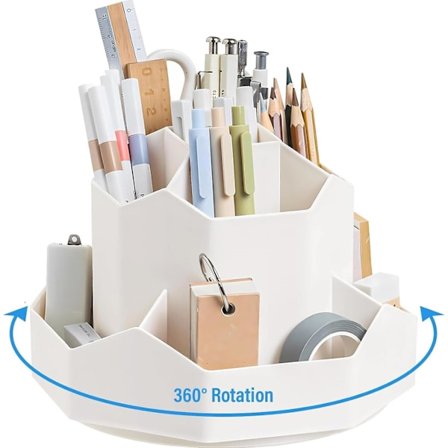 Penholder, Skrivebordsarrangør, Penholdere til Skrivebord, 360 Graders Drejelig Penholder, Opgraderet til 9 Stor Kapacitet, Kan Holde Pen, 