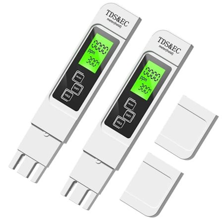 2-pak 4-i-1 TDS Vandtester – Måler TDS, EC & Temperatur (°C/°F) for Drikkevand, Brønd, Pool & RO/DI