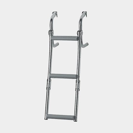 Kantelbare zwemladder Nuova Rade, gepolijst roestvrij staal, 3 treden, 56.6 cm, 21.5 cm