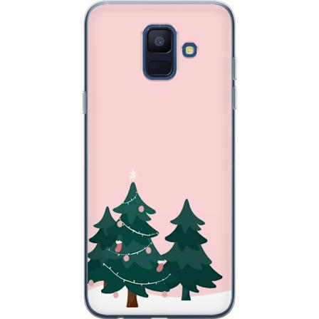 Samsung Galaxy A6 (2018) Genomskinligt Skal Granar God Jul