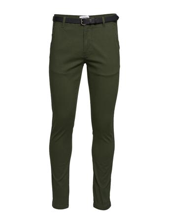 Classic Stretch Chino W. Belt Chinos Bukser Grøn Lindbergh