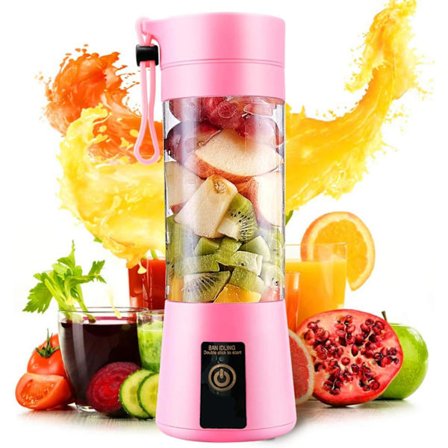 Bærbar Mini Blender USB Genopladelig 380ml til Smoothies, Shakes, Frisk Juice med Seks Blade - Letvægts Rejse Kontor Køkken