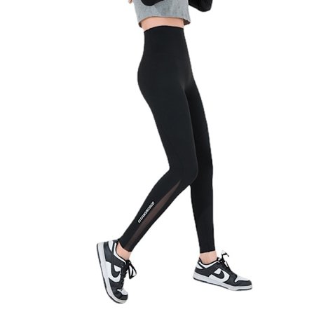 Korkeavyötäröiset joogahousut taskuilla naisille S