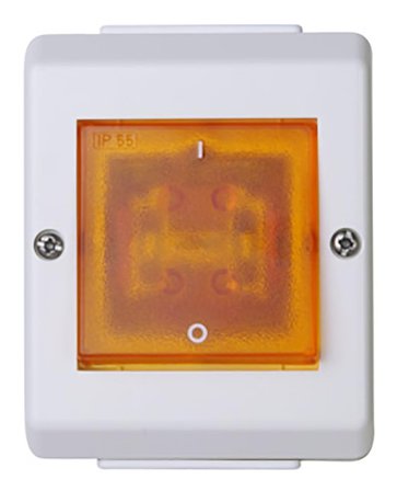 Elko EKO07469 Strømbryter renhvit, 2-polet, med lys, IP55 Ikke trykkknappsomkobler, Strømbrytere & vegguttak