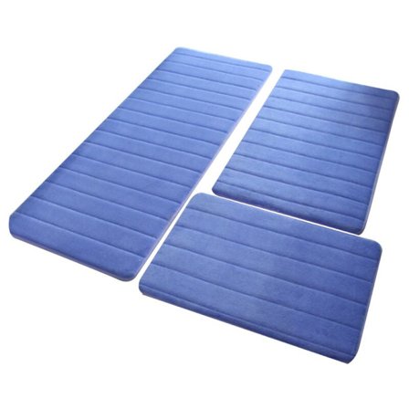 Koralli samettimatto, muistivaahtomuovimatto, tyyny, kylpyhuoneen liukumaton matto, jalkakylpymatto - sininen